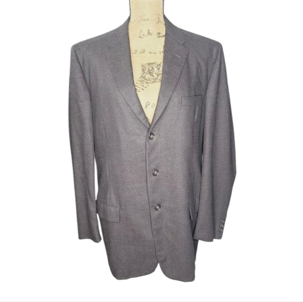 Vintage 1960s Black Oversized Classic Menswear Blazer